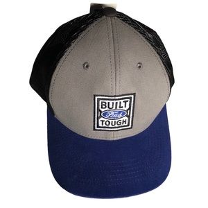 Built Ford Tough embroidered grey black‎ blue baseball cap Adult NWT